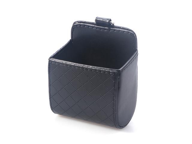 Car Air Vent Storage Bag Universal Leather Auto Outlet Cellphone Holder Organizer Case (Black)