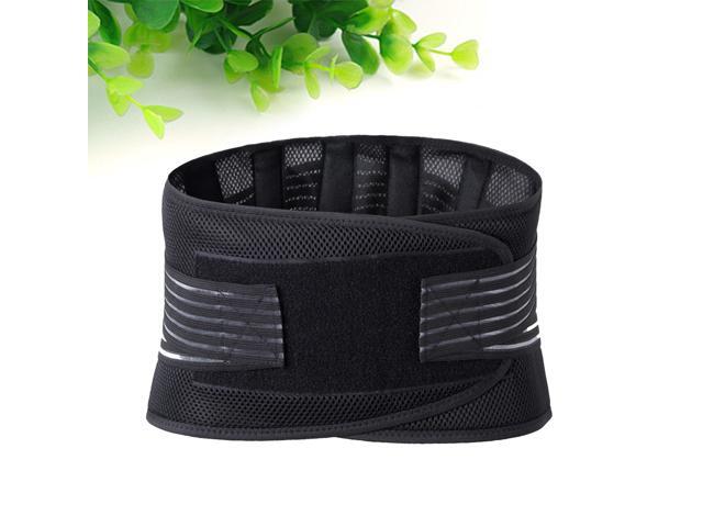 1pc 22x98cm Sports Fitness Pressure Belt Breathable Mesh Elastic Back Waist Support Lumbar Brace Belt Strap M Size(Black)