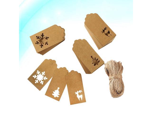 151PC Christmas Kraft Paper Tags Labels Christmas Tree Snowflake Reindeer Design for Christmas Gift Favor DIY Arts Crafts Wedding Supply with 30