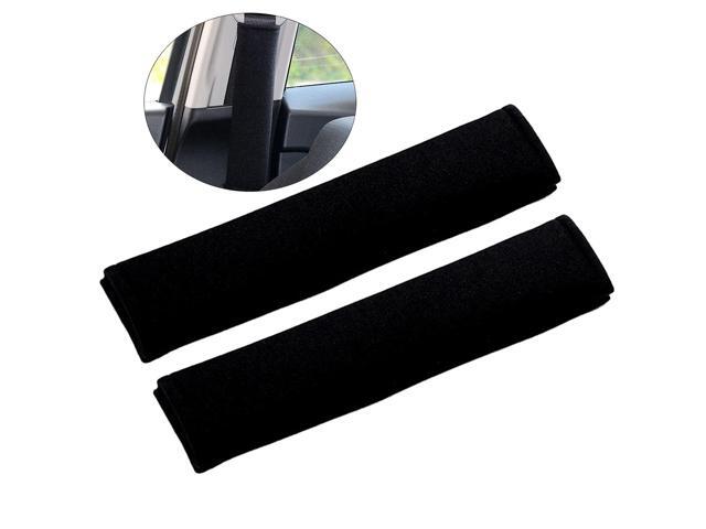 2pcs Car Seat Belt Safety Belt Shoulder Strap Cover Harness Pads (Black)