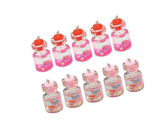 10pcs Wishing Bottle Pendant Charms Fashion DIY Jewelry Making Accessories Resin Crafts for Necklace Bracelet Earrings (Random Color)