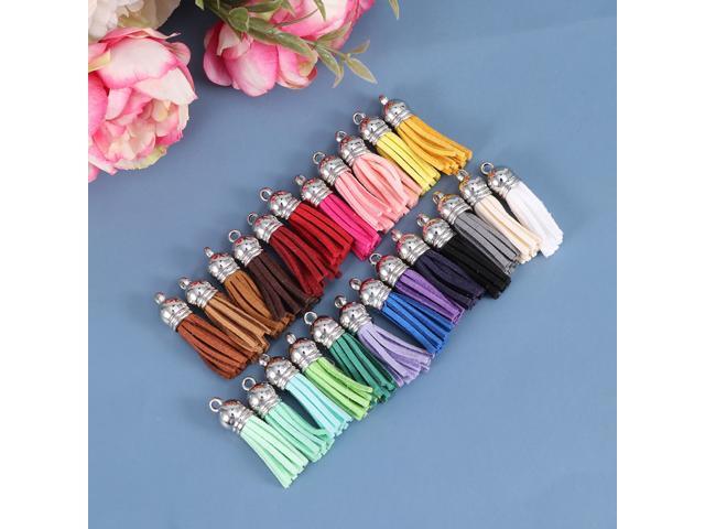 72Pcs Acrylic Key Chain DIY Tassel Key Holder Handmade Key Ring Fashion Keychain Random Color