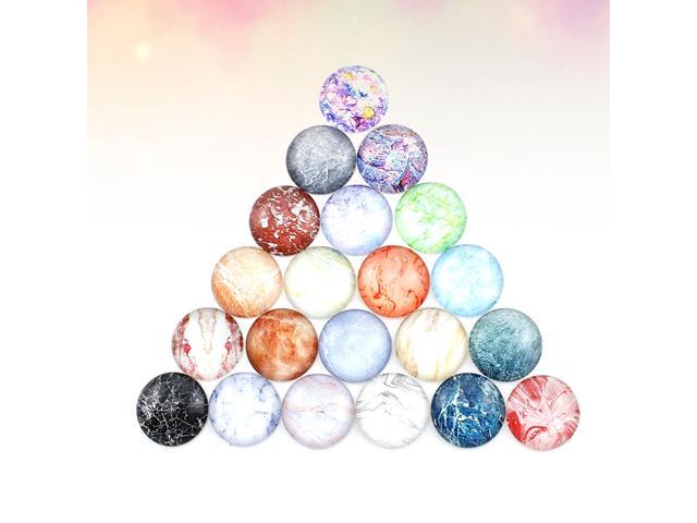 50Pcs Marble Crystal Pattern Time Glass Decals DIY Jewelry Material Decorative Glass Stickers for Earring (Mixed Color 1x1cm)