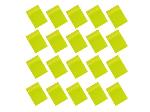 100 Pcs Colorful Half-transparent Plastic Sealable Storage Bags Jewelry Food Storage Pouches Packing Bag for Home Shop (Yellow)