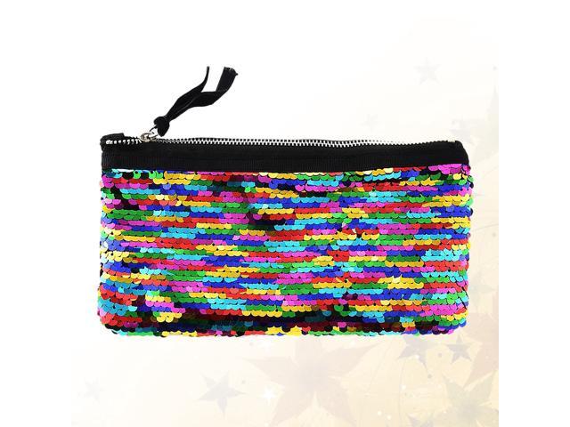 Fashion Purse Creative Hand Bag Sequined Cosmetic Bag Zipper Purse Durable Coin Storage Bag for Woman (Colorful)