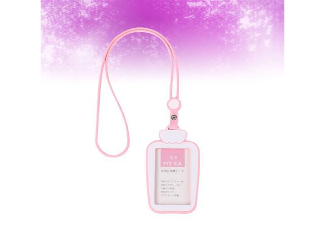 Creative Radish Shaped ID Holder Name Tag Protector ID Badge Holder Storage Pocket for Student Meal Transportation (Pink)