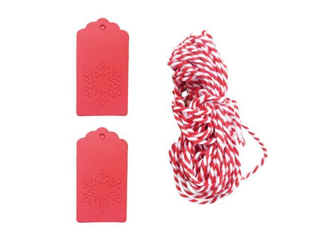 101pcs Kraft Paper Gift Tags Christmas Snowflake Tag Present Gift Labels with 10M Hemp Rope