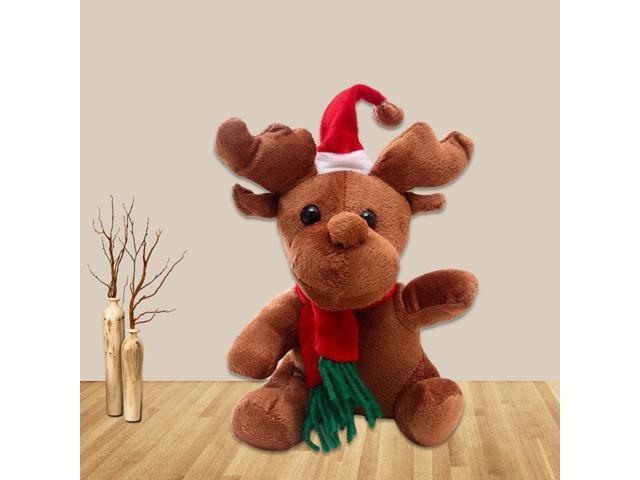 Cute Reindeer Stuffed Plush Doll Toy Cartoon Adorable Animal Toy Christmas Decoration (16cm)