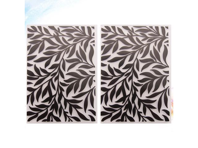 2pcs DIY Bump Embossing Dies Plastic Template Stencil Folder Art Craft Decor Tool for Album Scrapbooking Paper (Branches and LeavesPattern)