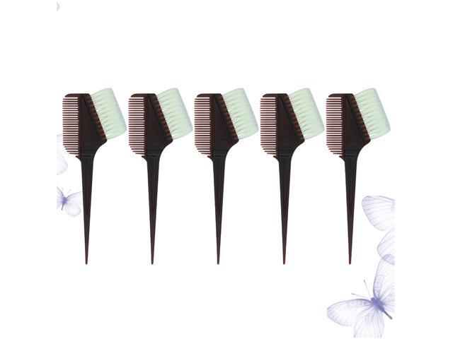 5Pcs Hair Coloring Kit DIY Hair Dye Bowl Hair Dye Comb Brush Dye Hair Tool for Barber Hairdresser(Coffee)