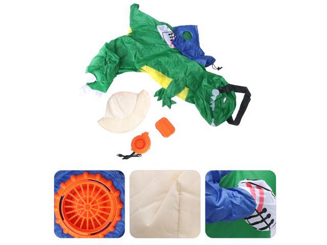 Inflatable Dinosaur Riding Toy Funny Costume Suit Halloween Cosplay Dress up Suit for Children (Green)