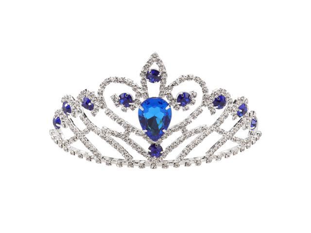 Bridal Headpieces Baroque Tiara Crown Crystal Rhinestones Vintage Wedding Bridal Tiara Birthday Queen Crown Headband (Blue Diamond/ Silver)
