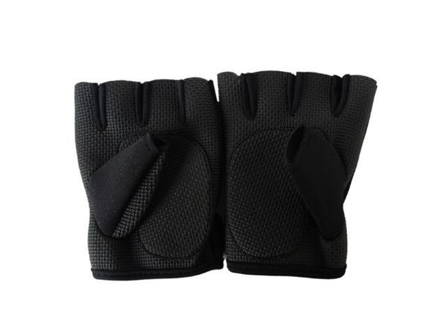 Cycling Gloves Weight Lifting Training Half-finge Gloves Fitness Workout Gym Sports Antiskid Protection Gloves (Black) - Size M