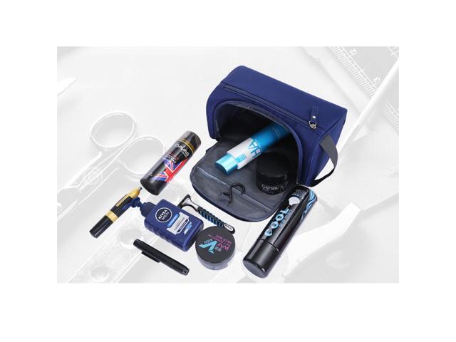 Travel Toiletry Bag Large Capacity Waterproof Zip Organizer Hanging Shower Bag for Trip Vacation Gym (Dark Blue)