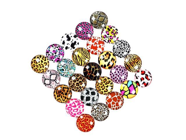 50Pcs Round Pattern Time Glass Stickers DIY Jewelry Material Glass Decals (1x045cm)