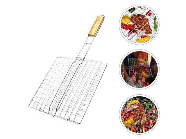 1Pc Grilling Net Stainless Steel Grill Basket Barbecue Wire Mesh for Home