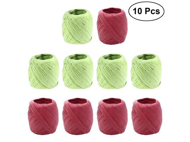 10pcs Roll Natural Raffia Straw String for DIY Crafts Gift Packaging Artworks