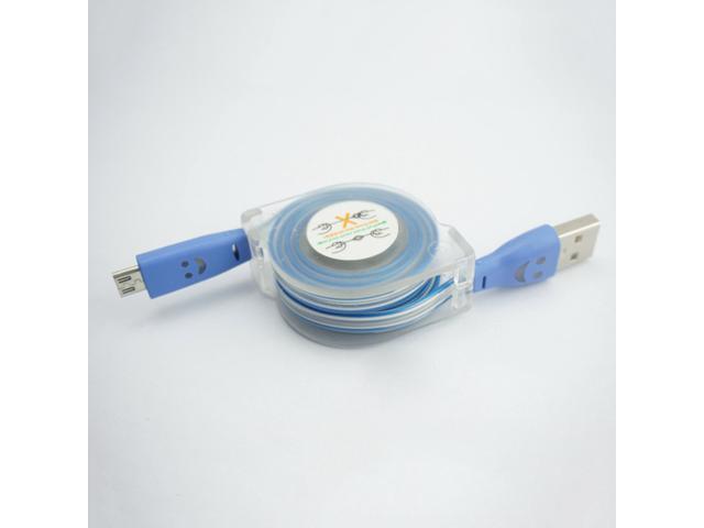 1 Meter Micro USB Charger Cable Smile Face Patterned Data Sync Cable Retractable Luminescent Cable for Android Phone (Random Style)