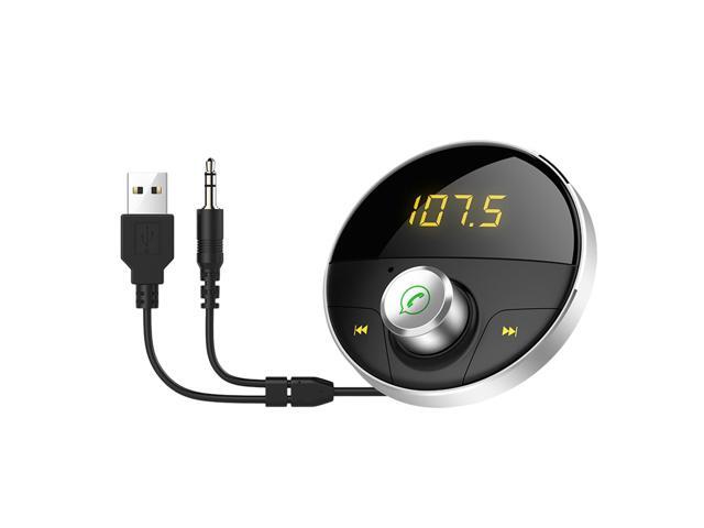 Wireless Handsfree Car Charger FM Transmitter MP3 Player Radio Adapter Dual USB Car Charger Car Kit Support TF (Silver)