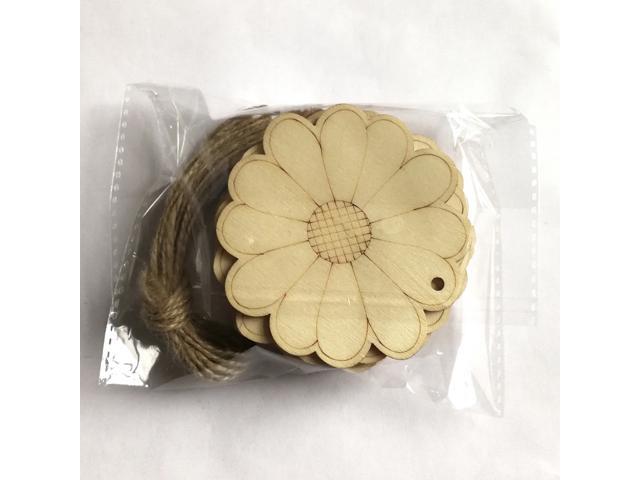 10pcs Unfinished Wooden Flower Embellishments Wood Craft Hanging Decor Embellishments