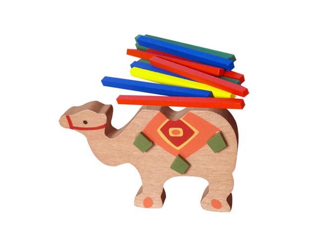 Wooden Stackable Building Blocks Set Balancing Games Playset Toys Educational Toys for Kids Children(Camel)