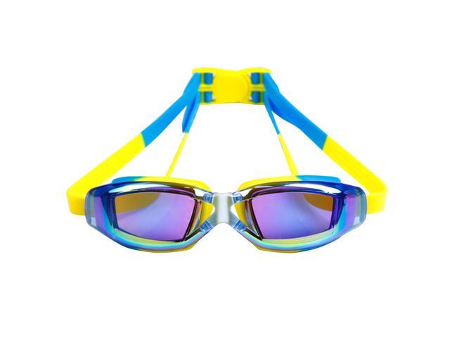Swimming Goggles For Children Waterproof No Leak Clear Swimming Glasses UV Protection Anti Fog Lens Silicone Strap (Blue)