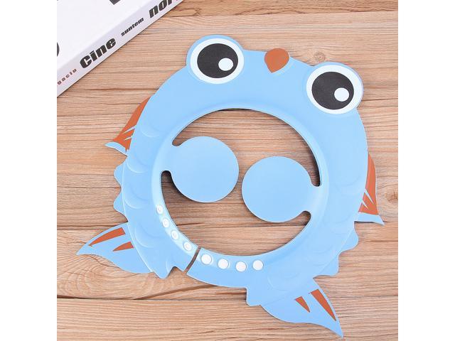 1Pc Durable and Thickened Baby Shampoo Shower Cap Cartoon Animal Adjustable Bathing Ear Protector Hat Cartoon Goldfish Ear Protector (Pink)