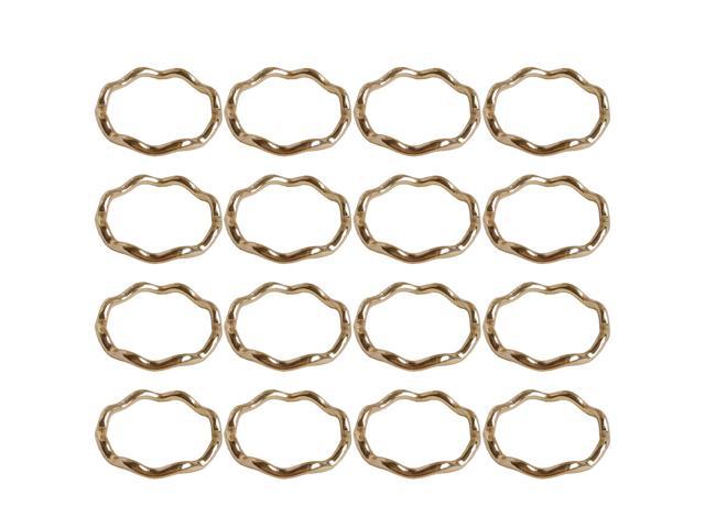 20pcs Wavy Metal Finger Rings DIY Linking Ring Jewelry Connectors for Necklace Bracelet (Golden)
