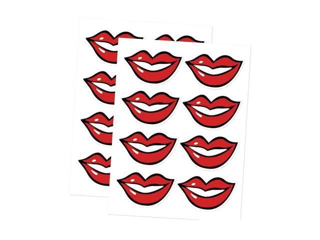 80Pcs Face Mask Stickers Lips Stickers Service Industry Smile Decals Mask Pasters (Style A)