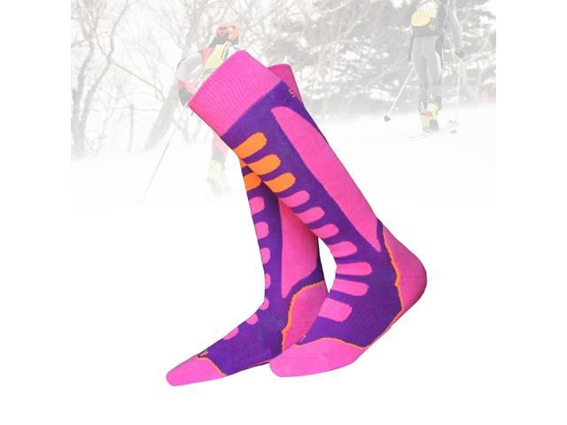 Socks Thick Cotton Sports Snowboard Cycling Skiing Soccer Socks Men Women Moisture Absorption High Elastic Socks(Pink27-30)