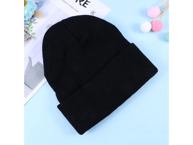 Knitted Beanie LED Hat Cap for Men Women Fitness Outdoor Sports Running Skiing Hiking (Black)