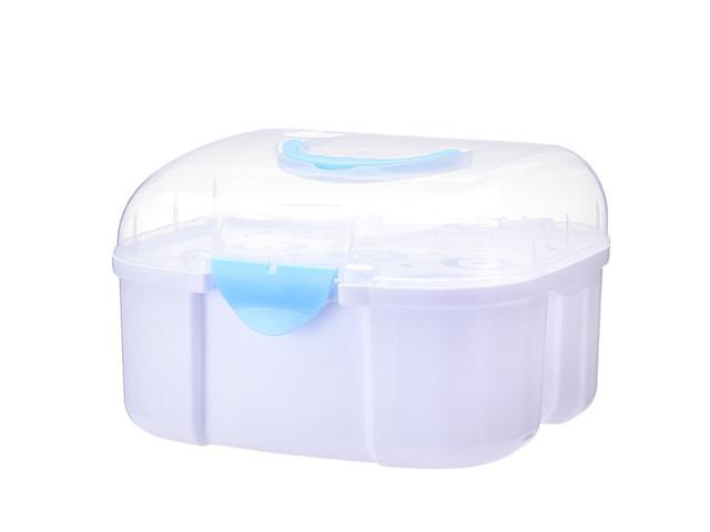 1PC Portable Baby Milk Bottle Storage Case Baby Bottle Box Tableware Container for Travel Home Outdoor (Blue)