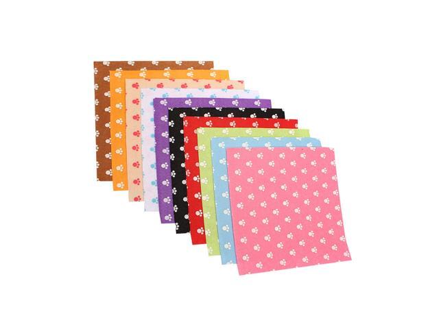 20pcs Handwork DIY Non-woven Fabric Material DIY Accessories for Toy Art Craft Making 15x15cm(Kitten Paw Pattern 10 Colors)