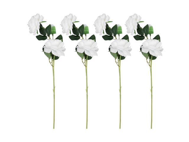 4 Pcs Lifelike European Peony Ranunculus Asiaticus Bouquets Cloth Art Flower Decor Vase Ornaments Household Ornament Vivid Photo Props Flower (White)