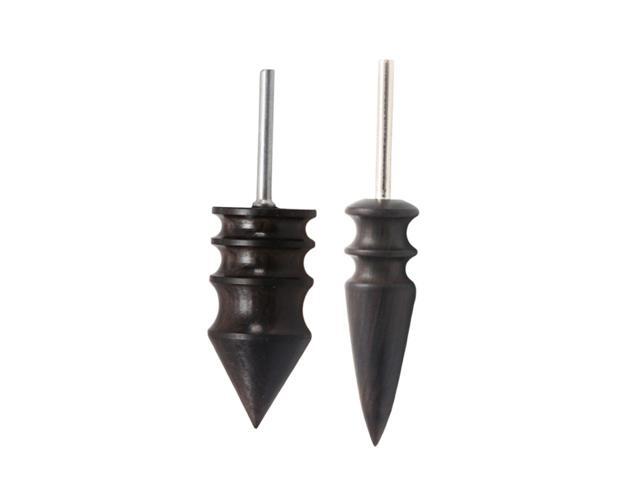 2 Pcs DIY Ebony Leather Burnisher Slicker Drill Craft Sets Wooden Electric Polished Head Leather Tool for Home Shop Supplies (Thick and Thin Style)