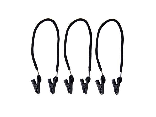 3PCS Nylon Multipurpose Strap Clamp Windproof Clip Outdoor Rope Clip(Black)