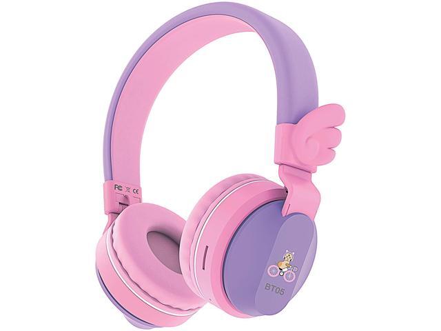 Riwbox BT05 Bluetooth Kids Headphones Wireless Foldable Headset Over Ear with Volume Limited and Mic/TF Card Compatible for iPad/iPhone/Tablet