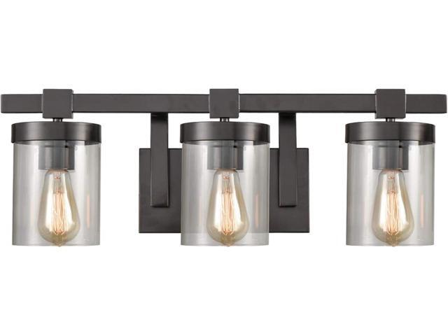 Farmhouse Vanity Lights 3-Light Bath Wall Sconces Bronze Finish with Clear Glass Shade