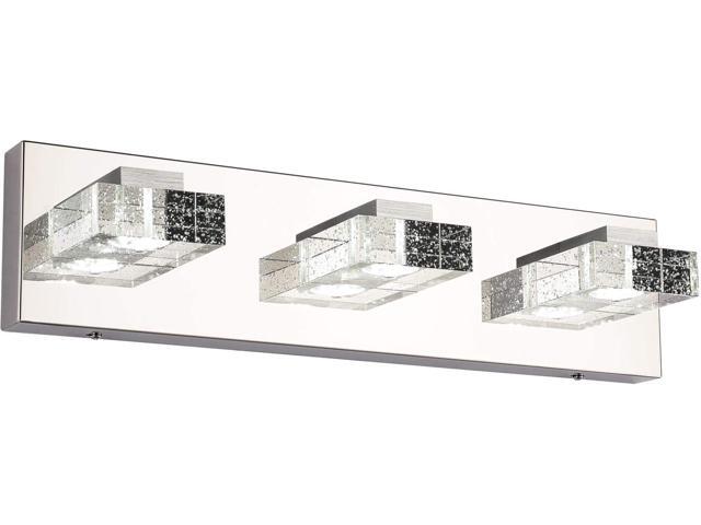 SOLFART 3 Head Glass Wall Bathroom Mirror Bath Long LED Vanity Lighting Fixtures (White Light-4500K) Vanity Lights