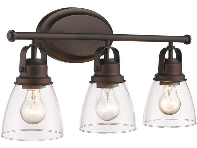 Zeyu 3-Light Vanity Light 21 Inch Bathroom Light Fixtures Vanity Light Over Mirror Oil Rubbed Bronze Finish with Clear Glass Shade 103-3W-ORB