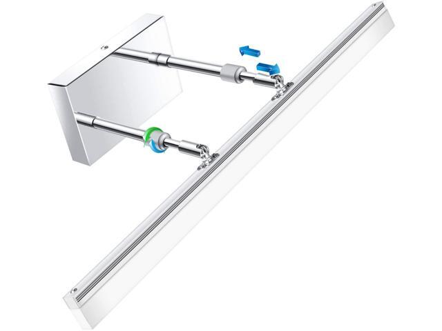 LEDMO Modern LED Bathroom Vanity Lights Retractable Cool White 6000K Stainless Steel Vanity Wall Light Adjustable Over Mirror Long LED Bathroom
