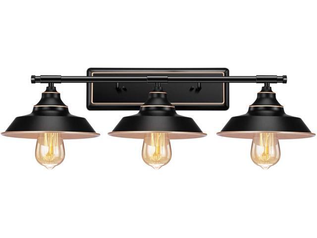 Industrial Bathroom Vanity Wall Light Licperron Farmhouse Rustic Style Wall Sconce 3-Lights Vintage Vanity Light Fixture for Bathroom Bedroom