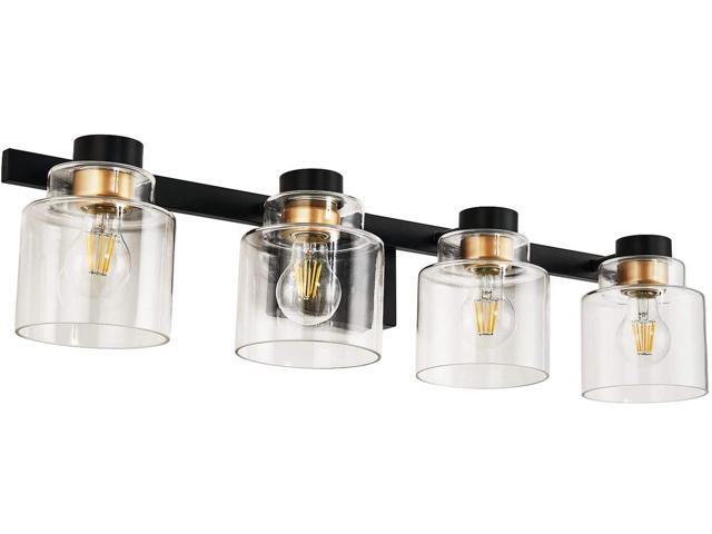 AMARTIZ 4 Lights Bathroom Vanity Light Fixture Over Mirror Bathroom Wall Sconce with Glass Shade