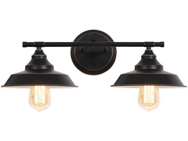 Bathroom Vanity Light 2 Light Wall Sconce Fixture Black Industrial Wall Light in Bathroom Vanity Mirror Cabinets Dressing Table Farmhouse