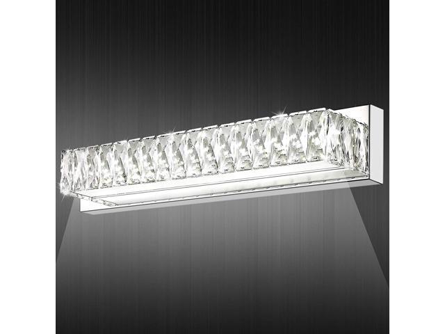 Crystal Bathroom Vanity Lighting Fixtures White Light Modern LED Vanity Lights Over Mirror Wall Lights for Bathroom Vanities Wall Mounted Modern
