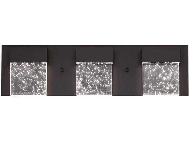 Westinghouse Lighting 6372600 Cava II Three 21-Watt LED Indoor Vanity Light Matte Black Finish with Bubble Glass Wall Fixture One Size