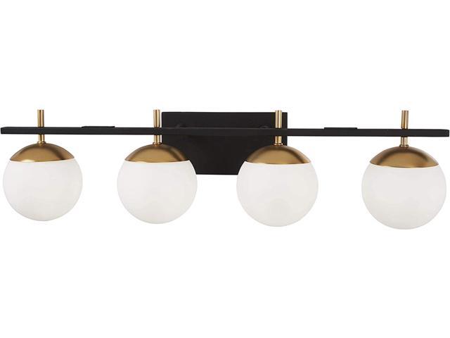 George Kovacs P1354-618 Alluria 4 Light Bath 300 Watt Total Weathered Black w/Autumn Gold