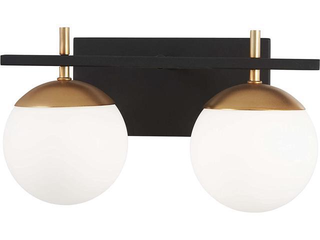 George Kovacs P1352-618 Alluria 2 Light Bath 150 Watt Total Weathered Black w/Autumn Gold