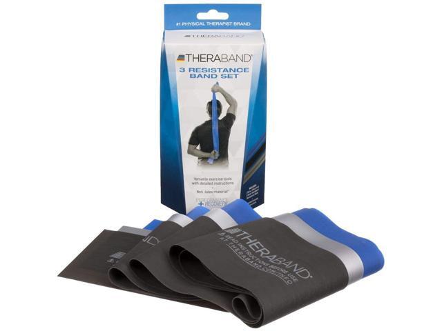 TheraBand Resistance Bands Set Professional Non-Latex Elastic Band For Upper & Lower Body Exercise Strength Training without Weights Physical