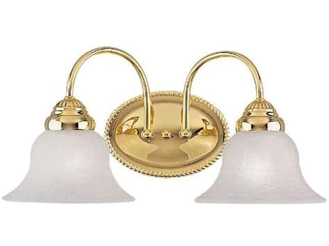 Livex Lighting 1532-02 Edgemont 2 Light Vanity Polished Brass with White Alabaster Glass